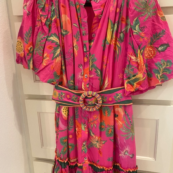 FARM Rio Fruit Garden Belted Mini Dress Size M - Picture 4 of 8